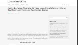 
							         Harley Davidson Financial Services Login @ myhdfs.com								  
							    