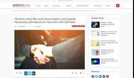 
							         Harmonic Adds Microsoft Azure Support and Expands Partnership ...								  
							    