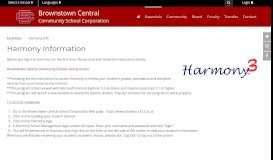 
							         Harmony Info - Brownstown Central Community School Corporation								  
							    