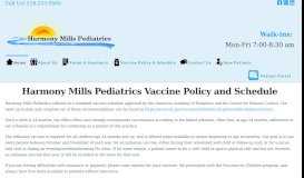 
							         Harmony Mills Pediatrics Vaccine Policy and Schedule | Harmony ...								  
							    