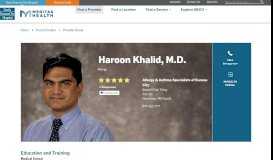 
							         Haroon Khalid, MD - North Kansas City Hospital								  
							    