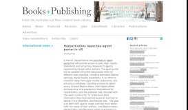 
							         HarperCollins launches agent portal in US | Books+Publishing								  
							    