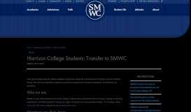 
							         Harrison College Students: Transfer to SMWC - SMWC								  
							    