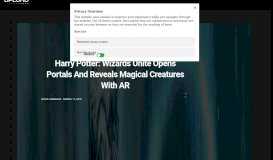 
							         Harry Potter: Wizards Unite Opens Portals And Reveals Magical ...								  
							    
