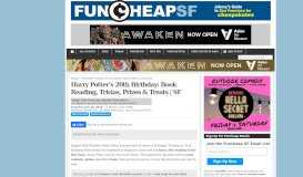 
							         Harry Potter's 20th Birthday: Book Reading, Trivias, Prizes & Treats | SF								  
							    