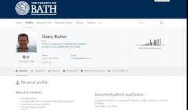
							         Harry Rutter — the University of Bath's research portal								  
							    