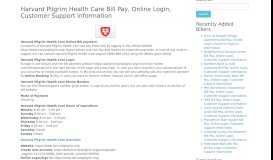 
							         Harvard Pilgrim Health Care Bill Pay, Online Login, Customer Support ...								  
							    