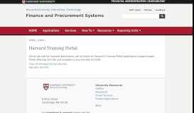 
							         Harvard Training Portal | Financial Systems Solutions - Harvard FSS								  
							    