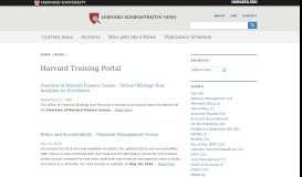 
							         Harvard Training Portal | Harvard Administrative Systems News								  
							    