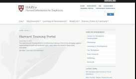 
							         Harvard Training Portal | Harvard Human Resources								  
							    