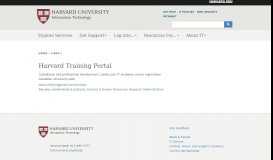 
							         Harvard Training Portal | Harvard University Information Technology								  
							    