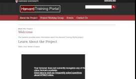 
							         Harvard Training Portal								  
							    