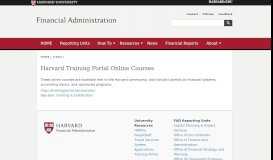 
							         Harvard Training Portal Online Courses | Financial Administration								  
							    