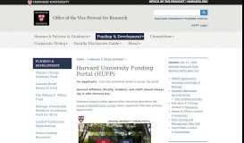 
							         Harvard University Funding Portal (HUFP) | Office of the Vice Provost ...								  
							    