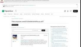 
							         Has anyone used ticketstoindia.co.uk? - Air Travel Message Board ...								  
							    