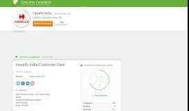 
							         Havells India Customer Care, Complaints and Reviews								  
							    