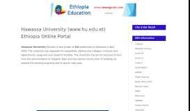 
							         Hawassa University (www.hu.edu.et) Ethiopia Online Portal								  
							    