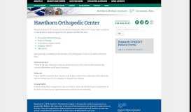 
							         Hawthorn Orthopedic Center | Hawthorn Medical Associates								  
							    