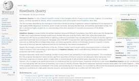 
							         Hawthorn Quarry - Wikipedia								  
							    
