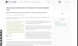 
							         Hay Group Launches New ''On Demand'' Salary Analysis Tool ...								  
							    
