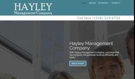 
							         Hayley Management Company - Auburn, AL | (334) 319-4724								  
							    
