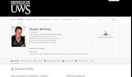 
							         Hayley McEwan — The UWS Academic Portal - UWS Research Portal								  
							    