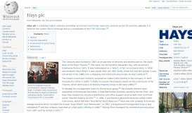 
							         Hays plc - Wikipedia								  
							    