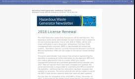 
							         Hazardous waste generator newsletter: Fall 2017 - GovDelivery								  
							    
