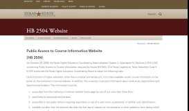 
							         HB 2504 Website : Texas State University								  
							    