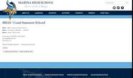 
							         HBAS / Coast Summer School | Marina High School								  
							    