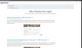 
							         Hbu Huskynet - Where is Huskynet? - HBU Answers								  
							    