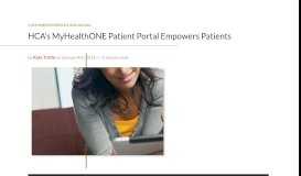 
							         HCA's MyHealthONE Patient Portal Empowers Patients - Perficient Blogs								  
							    
