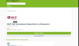 
							         HCF Pet Insurance Questions - ProductReview.com.au								  
							    