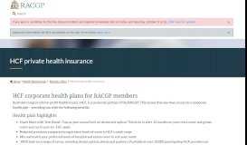 
							         HCF private health insurance - RACGP								  
							    