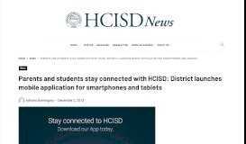 
							         HCISD » Parents and students stay connected with HCISD: District ...								  
							    