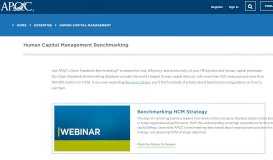 
							         HCM Benchmarking | APQC								  
							    