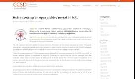 
							         Hcéres sets up an open archive portal on HAL | CCSD								  
							    