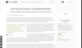 
							         HCSC Uses New Analytics to Identify Health Risks | Business Wire								  
							    