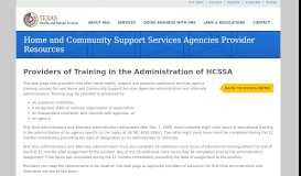 
							         HCSSA Provider Resources: Providers of Training in the ...								  
							    