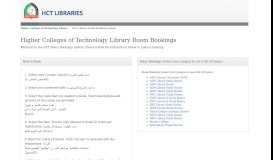 
							         HCT Library Room Booking System								  
							    