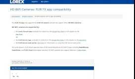 
							         HD WiFi Cameras: FLIR FX app compatibility - Lorex Support - Article ...								  
							    