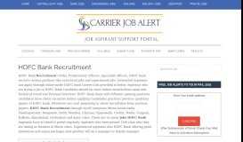 
							         HDFC Bank Recruitment - Carrier Job Alert								  
							    