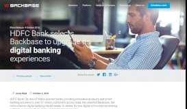 
							         HDFC Bank selects Backbase to upgrade its digital banking experiences								  
							    