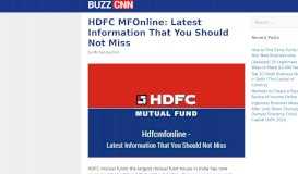 
							         HDFC MFOnline – Latest Information That You Should Not ...								  
							    