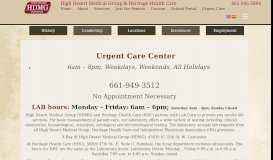 
							         HDMG Urgent Care Center - High Desert Medical Group								  
							    