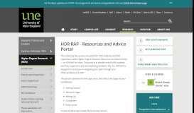 
							         HDR RAP - Resources and Advice Portal - University of New England ...								  
							    