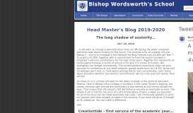 
							         Head Master's Blog - Bishop Wordsworth's School								  
							    
