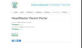 
							         HeadMaster Parent Portal | International Christian School								  
							    