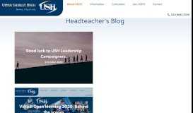 
							         Headteacher's Blog - Upper Shirley High								  
							    