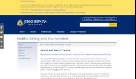 
							         Health and Safety Training - Johns Hopkins Medicine								  
							    
